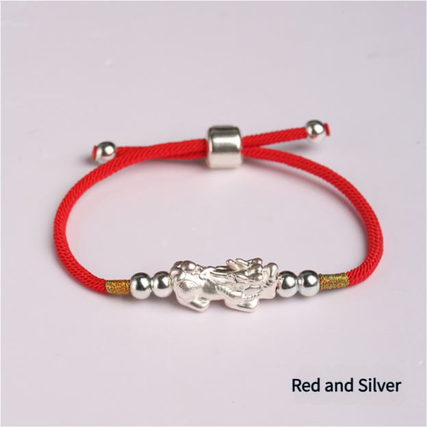 Feng Shui Piyao Wealth Bracelet - Red/Black String