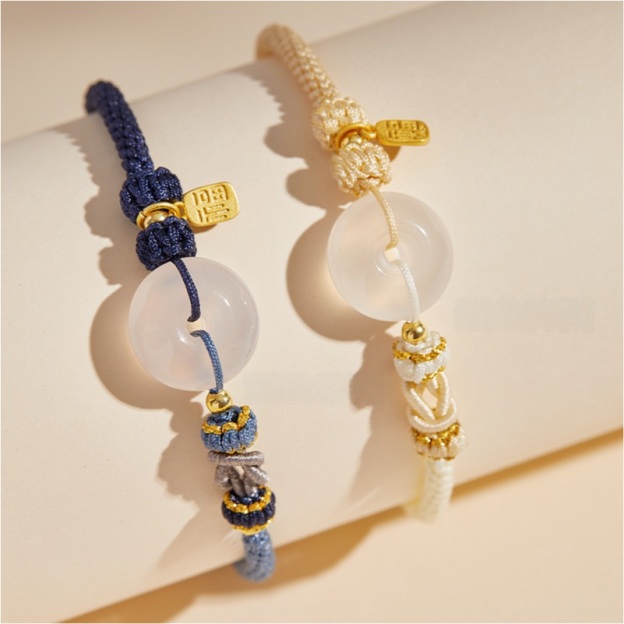 White Agate Fu Couple Bracelets - Give the Gift of Luck