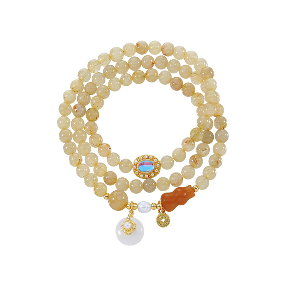 Fortune and Blessing Citrine Multi-layer Bracelet