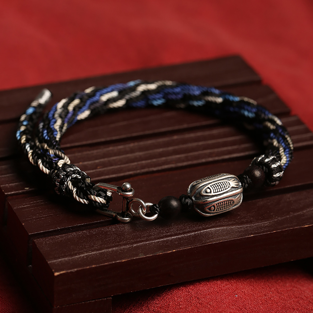 S925 Silver Wealthy Fish Hand-woven Bracelet