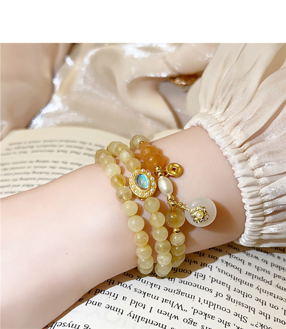 Fortune and Blessing Citrine Multi-layer Bracelet