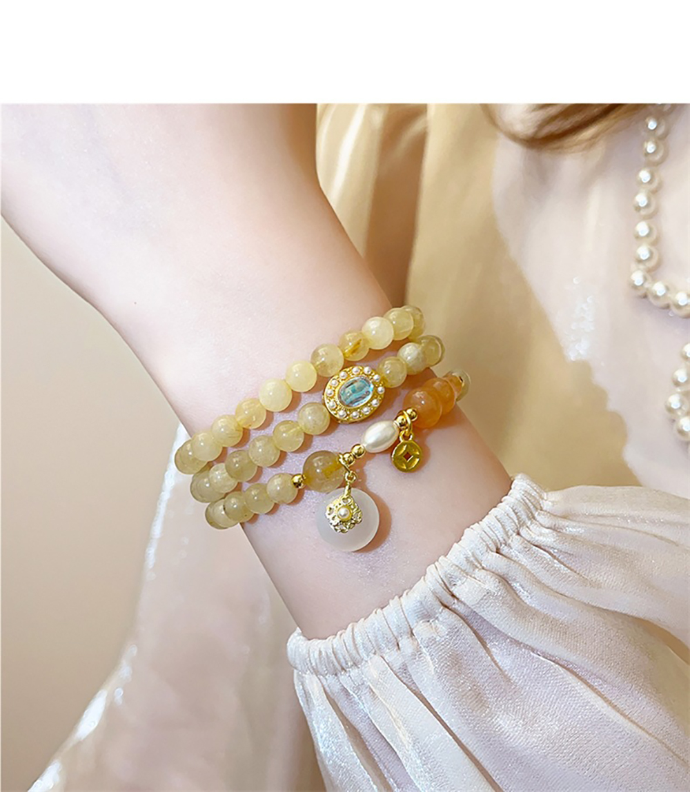 Fortune and Blessing Citrine Multi-layer Bracelet