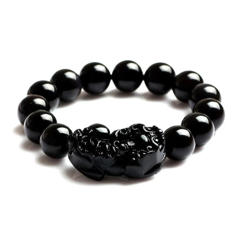 Black Obsidian Pixiu Bracelet - Wealth Protection Protection • Wealth • Luck
