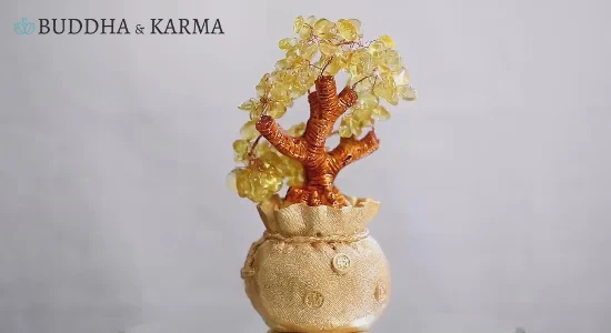 Citrine Money Tree for Prosperity - Feng Shui Gemstone Ornament