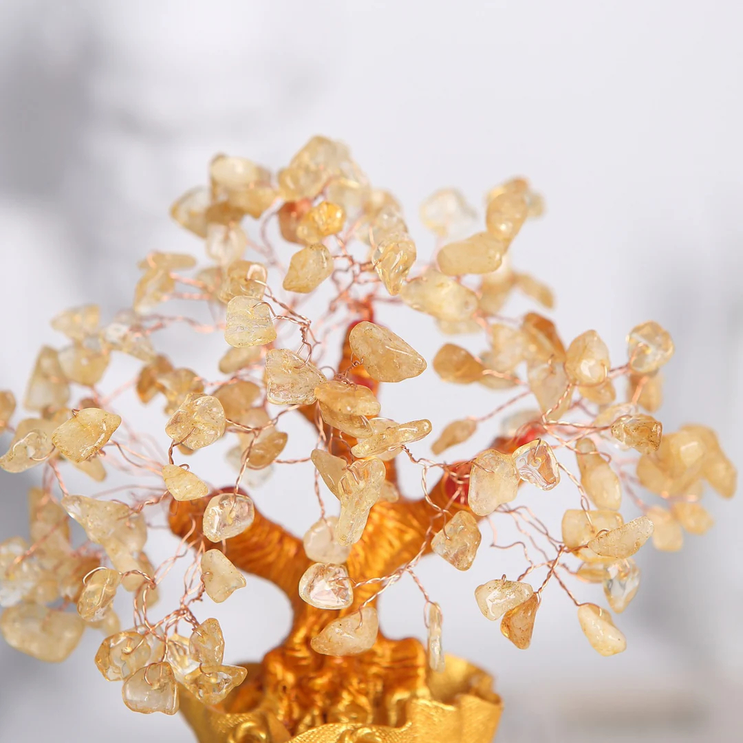 Citrine Money Tree for Prosperity - Feng Shui Gemstone Ornament