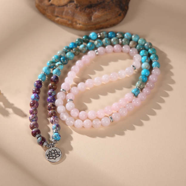 The Lotus of Calm Mala Beads - Peace, Balance, Emotional Healing
