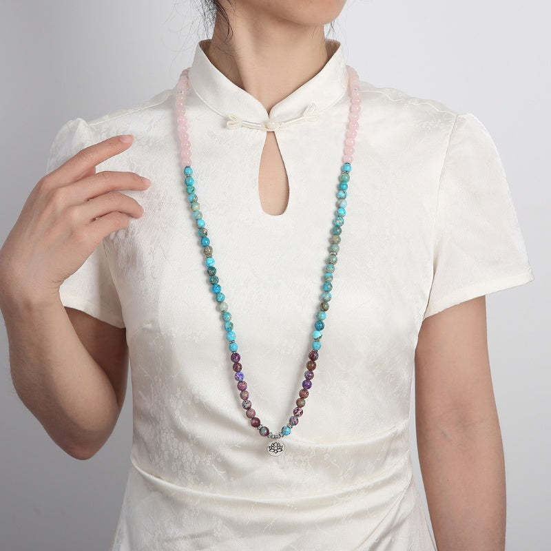 The Lotus of Calm Mala Beads - Peace, Balance, Emotional Healing