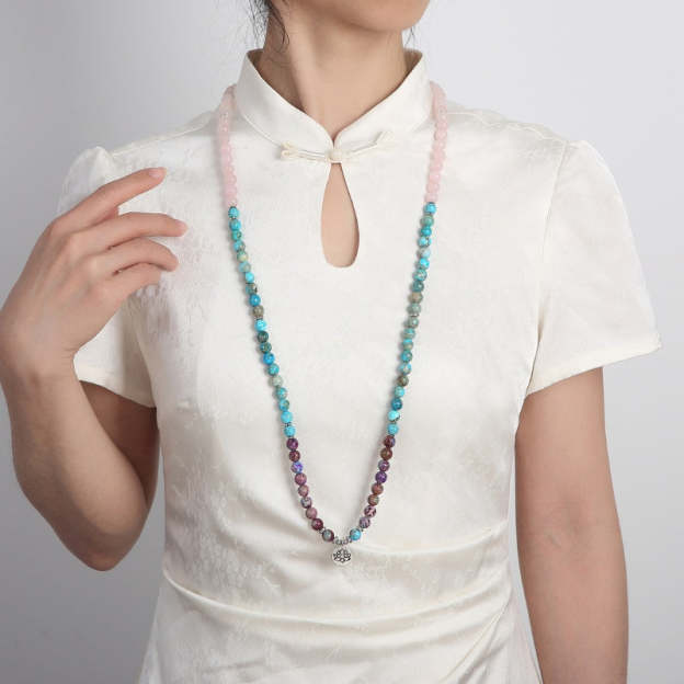 The Lotus of Calm Mala Beads - Peace, Balance, Emotional Healing