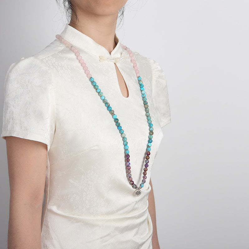 The Lotus of Calm Mala Beads - Peace, Balance, Emotional Healing