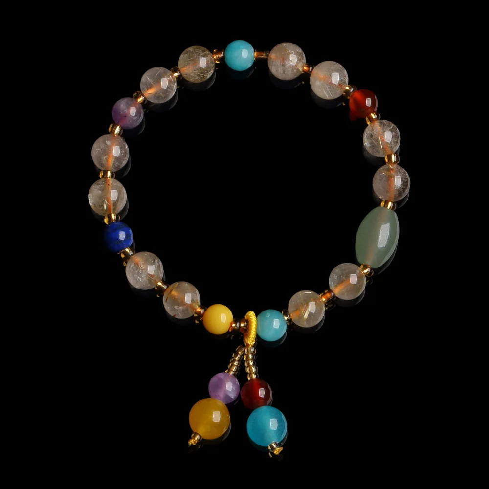 Golden Rutilated Quartz Bracelet - Manifest Abundance Wealth •󠁏󠁏 Success •󠁏󠁏 Happiness