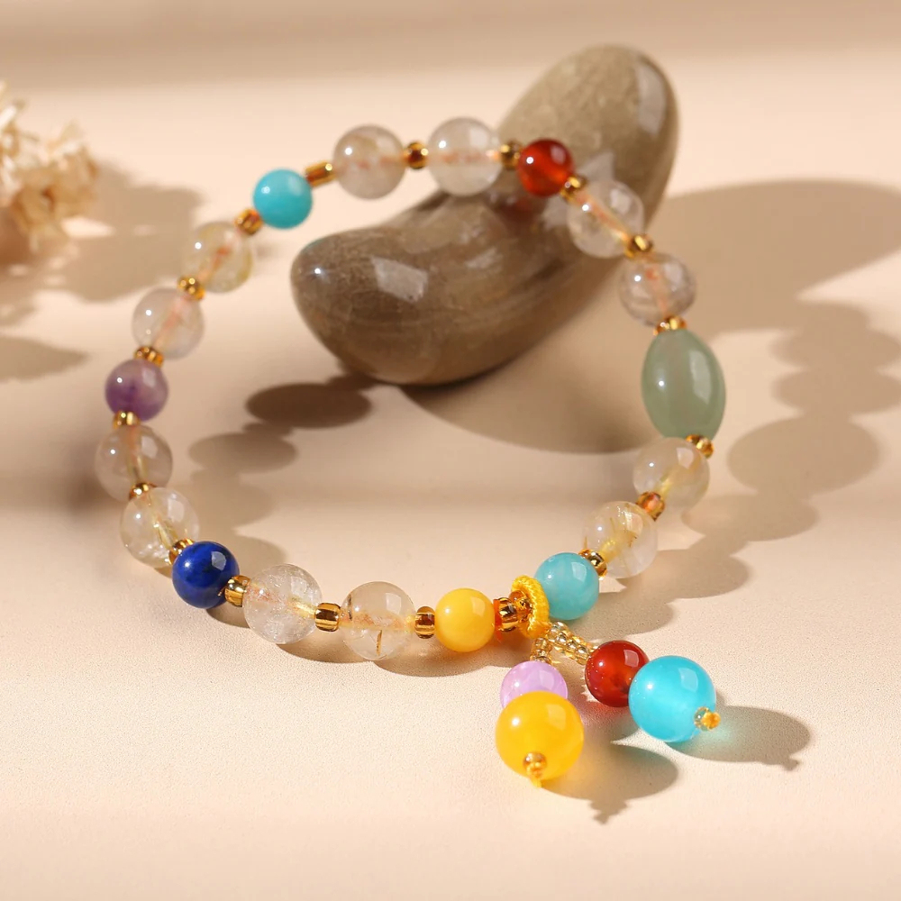 Golden Rutilated Quartz Bracelet - Manifest Abundance Wealth • Success • Happiness