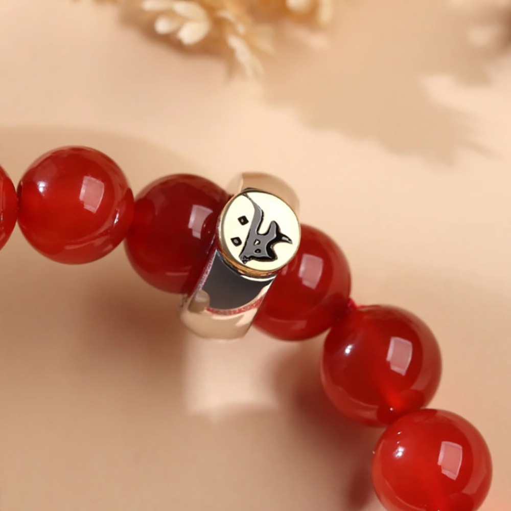 Red Agate Buddhist Guardian Deities Bracelet - Luck & Protection