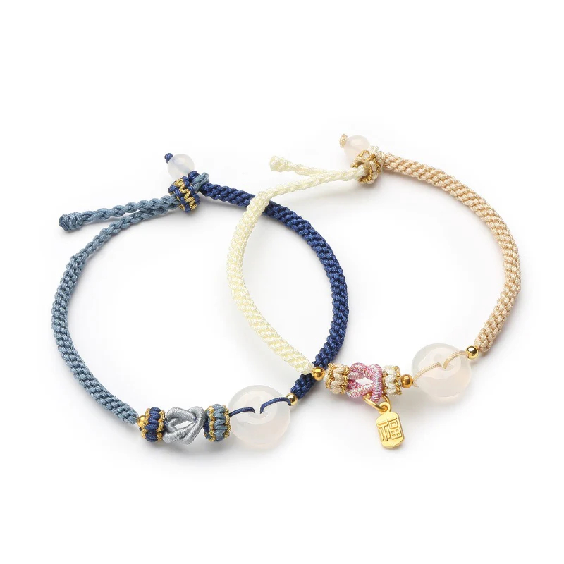 White Agate Fu Couple Bracelets - Give the Gift of Luck Luck •󠁏󠁏 Love •󠁏󠁏 Happiness