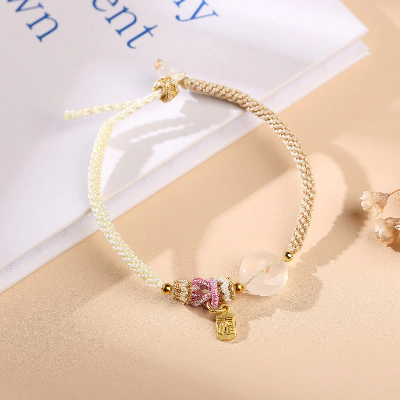 White Agate Fu Couple Bracelets - Give the Gift of Luck Luck •󠁏󠁏 Love •󠁏󠁏 Happiness