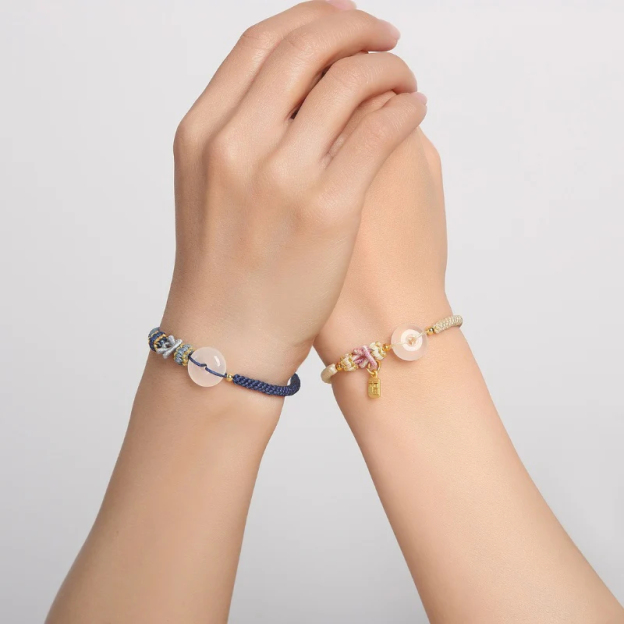 White Agate Fu Couple Bracelets - Give the Gift of Luck Luck •󠁏󠁏 Love •󠁏󠁏 Happiness