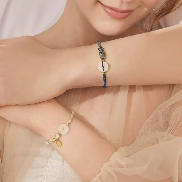 White Agate Fu Couple Bracelets - Give the Gift of Luck Luck •󠁏󠁏 Love •󠁏󠁏 Happiness