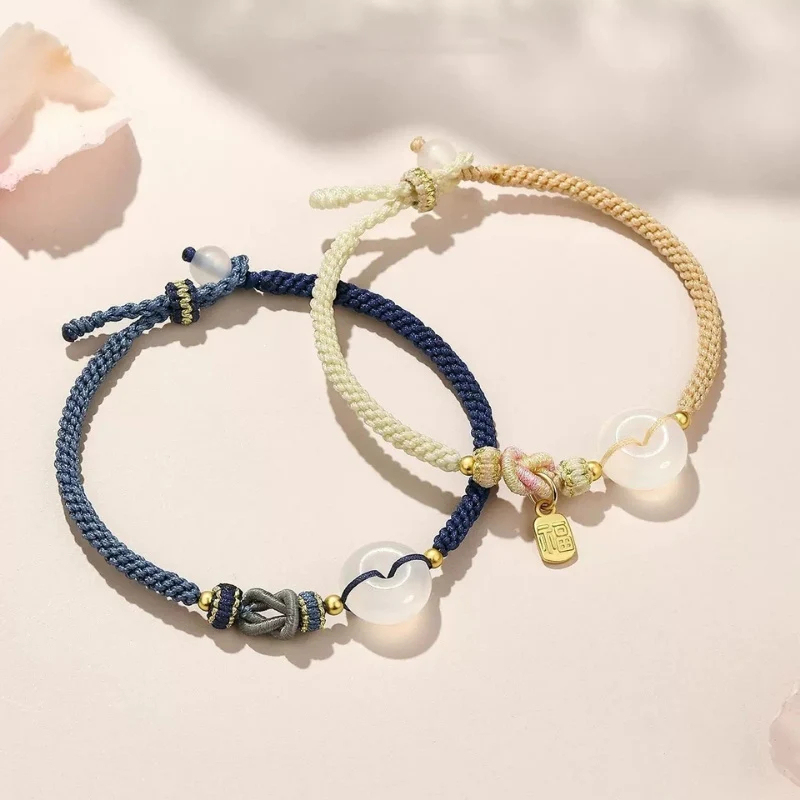 White Agate Fu Couple Bracelets - Give the Gift of Luck Luck •󠁏󠁏 Love •󠁏󠁏 Happiness