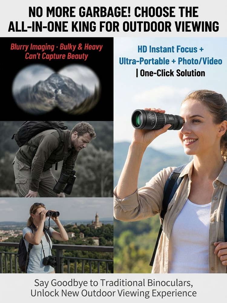 Portable high-magnification outdoor binoculars【10–30x ultra-high-definition zoom, up to 9500 meters!】