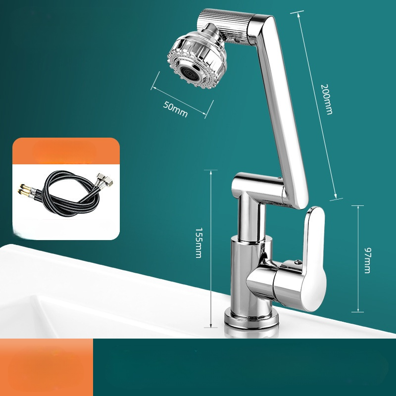 1080° Mechanical Rotating Faucet. Leak-proof, rust-proof, and durable for ten years.