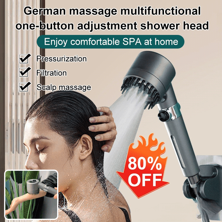 Multifunctional shower head with one-touch control and German massage function