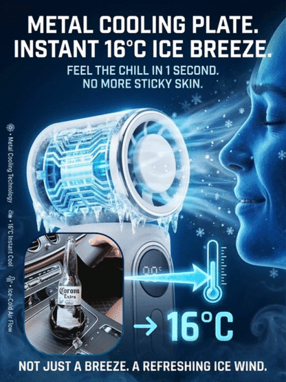 【2026 Portable Cooling Technology】【Comes with a clip, hands-free】Rotatable portable ice pack fan【Instantly cools you down in 3 seconds, escaping the sweltering heat!】