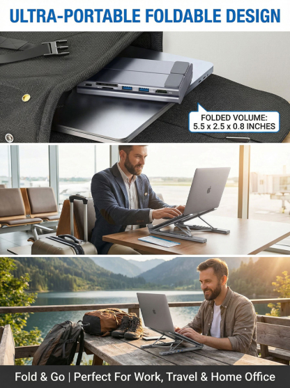 👍9-in-1 All-in-One Expandability👍Aluminum Alloy Laptop Docking Stand🔥Used by Silicon Valley Geeks and Professional Designers! 🔥