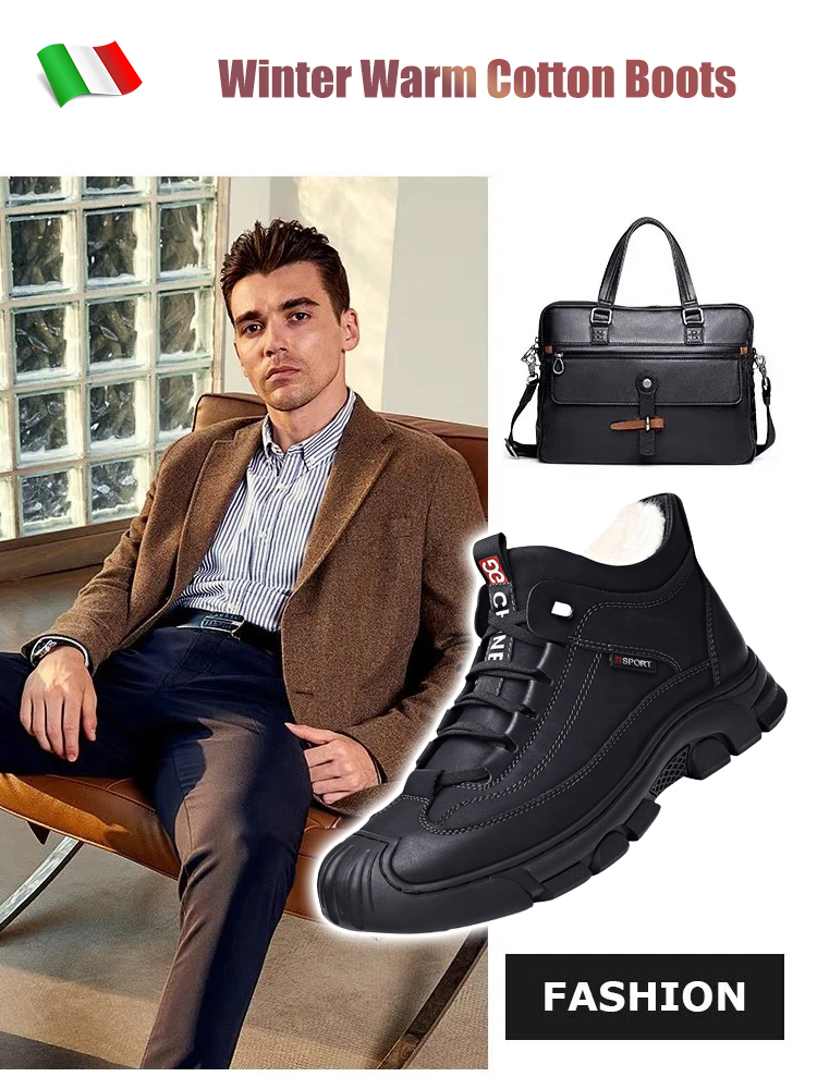 Men's velvet warm high -top shoes【Stylish and handsome, a must-have for men!】