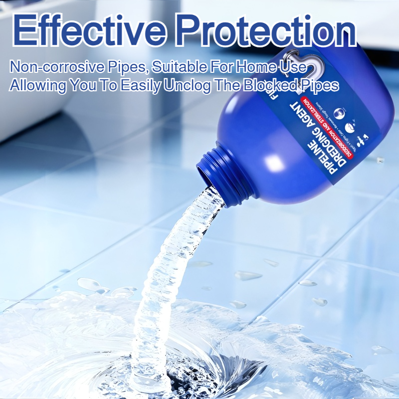 Bacteria and deodorant Pipe cleaner Pipe Unclogger Fast and efficient Blue Bottle Save time and effo
