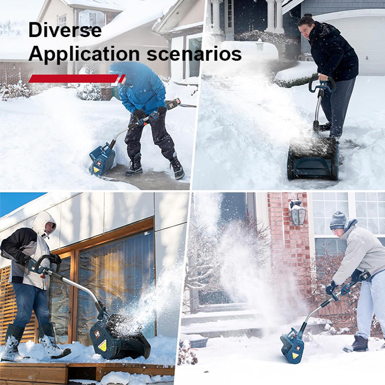 High-performance lithium-ion snow blower for home use, clears 20 cm of fresh snow in seconds!
