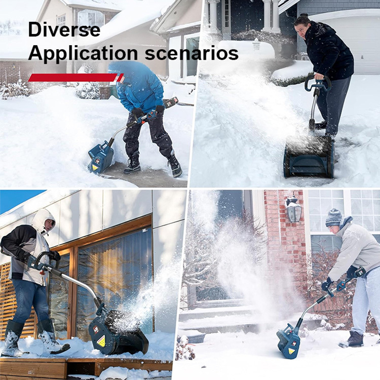 High-performance lithium-ion snow blower for home use, clears 20 cm of fresh snow in seconds!