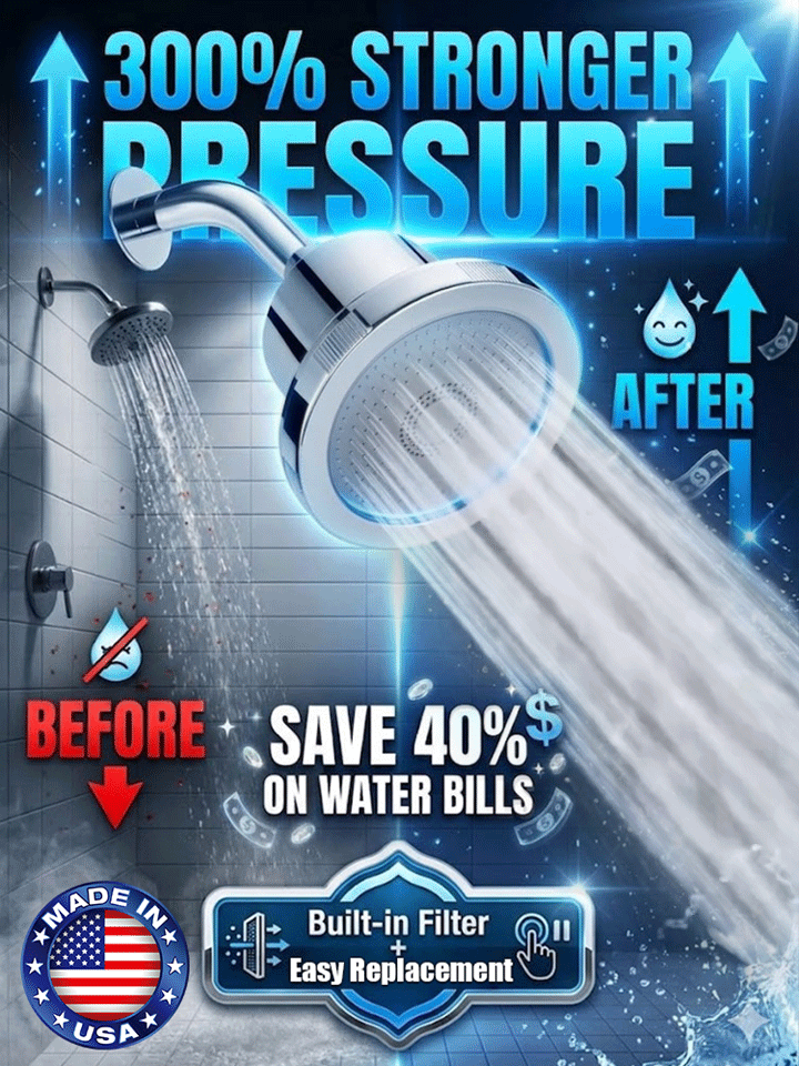 High-end German-made pressure-boosting shower head! Skin-care, pressure boosting, and water purification! Saves 60% on water bills compared to ordinary shower heads!