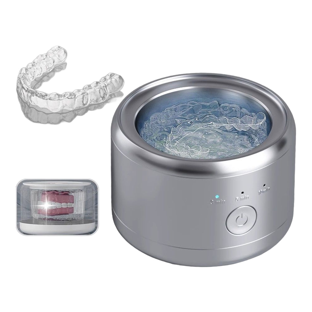 Medical-Grade Ultrasonic Cleaner for Dental Appliances [Eliminates and Inhibits 99.9% of Bacteria!]