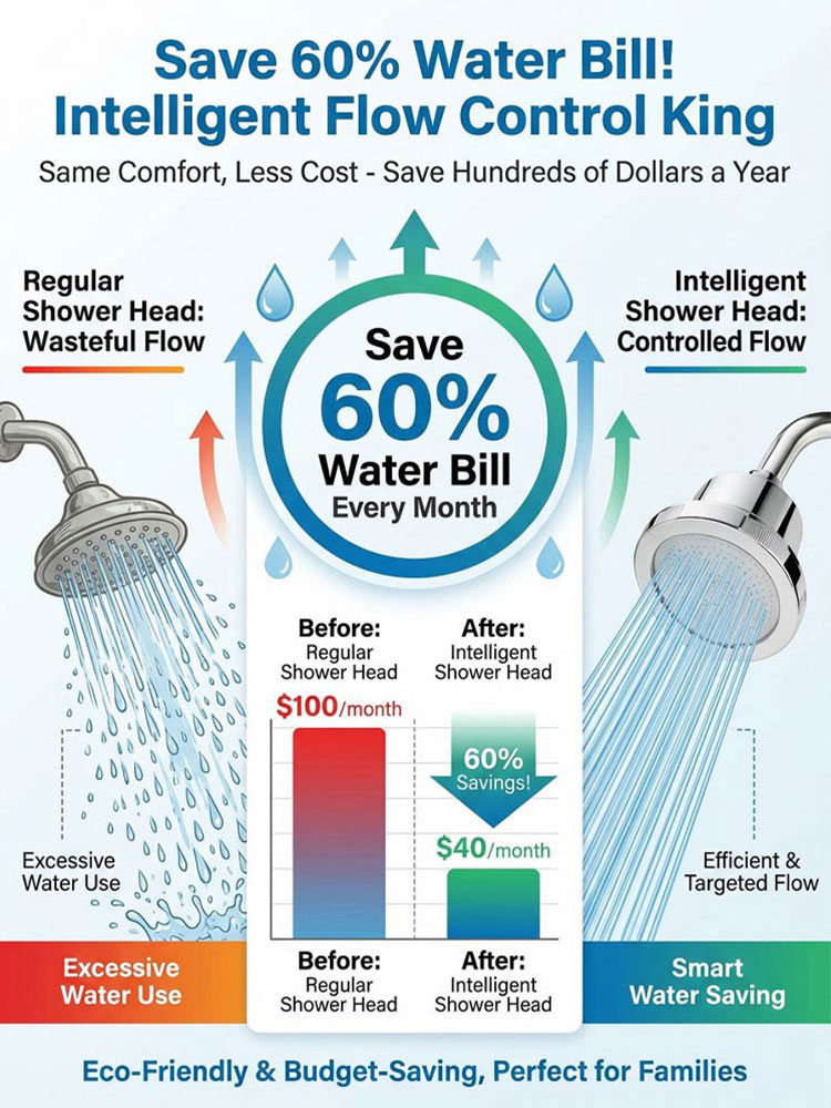 High-end German-made pressure-boosting shower head! Skin-care, pressure boosting, and water purification! Saves 60% on water bills compared to ordinary shower heads!