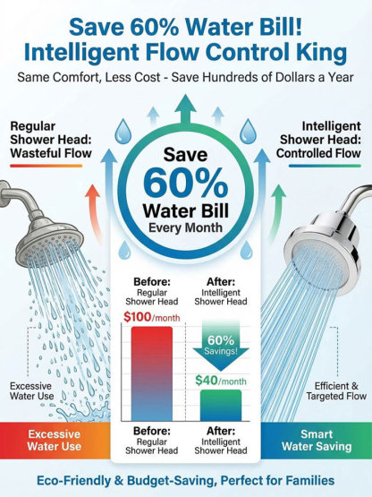High-end German-made pressure-boosting shower head! Skin-care, pressure boosting, and water purification! Saves 60% on water bills compared to ordinary shower heads!