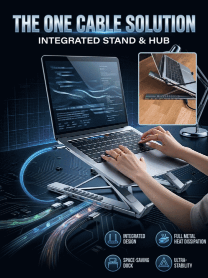 👍9-in-1 All-in-One Expandability👍Aluminum Alloy Laptop Docking Stand🔥Used by Silicon Valley Geeks and Professional Designers! 🔥