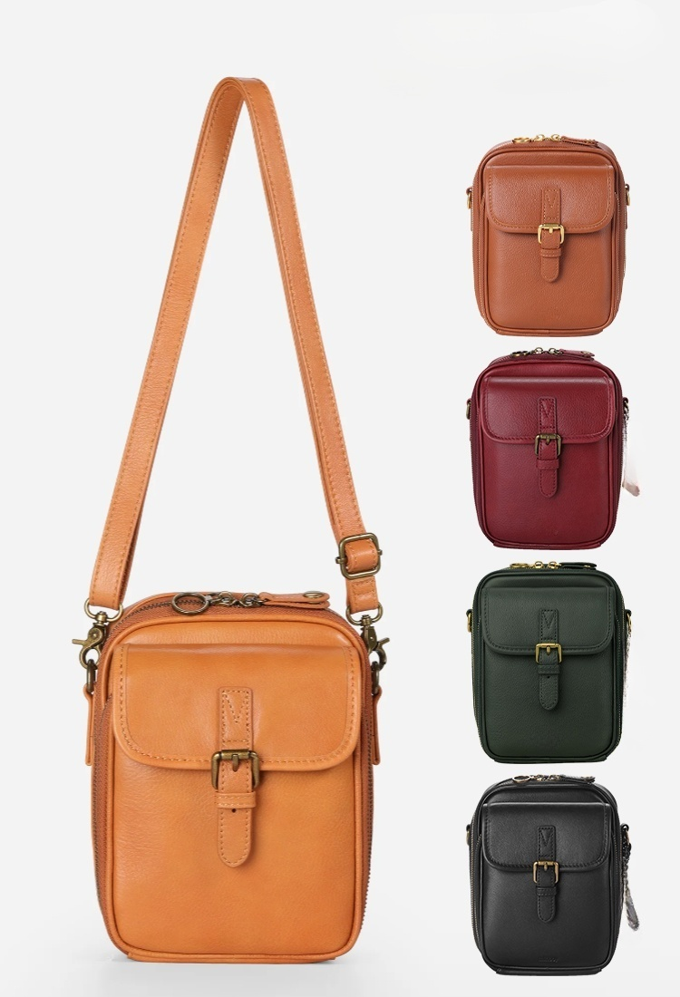 Vintage Double Layer Large Capacity Messenger Bag