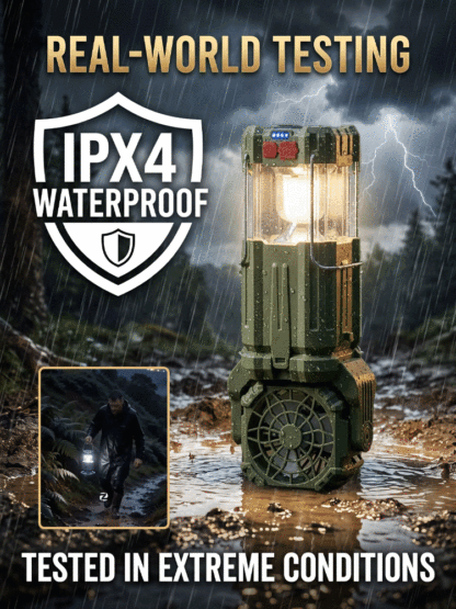 【Never goes out, free for life!】Solar LED strong light outdoor fan lantern【German quality, durable for 50 years!】