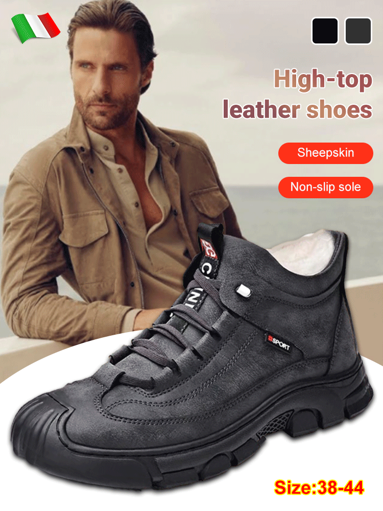 Men's velvet warm high -top shoes【Stylish and handsome, a must-have for men!】