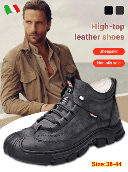 Men's velvet warm high -top shoes【Stylish and handsome, a must-have for men!】