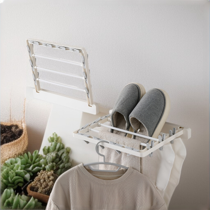 Folding drying rack indoor punch-free clothes rack towel rack wall-mounted storage rack home socks d
