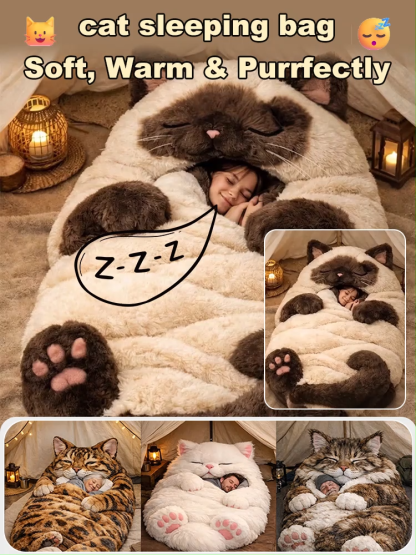 Adult cat plush sleeping bag【Effectively improves sleep!】