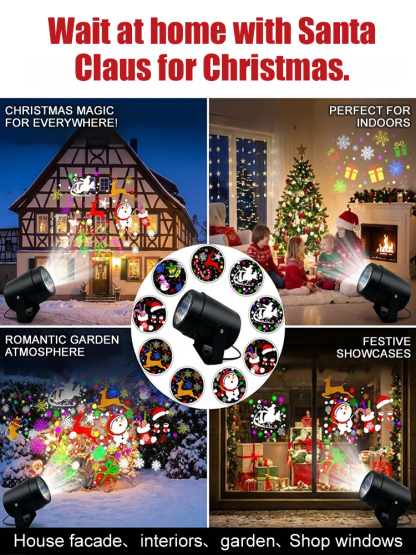 LED Energy-Saving Lamp Colorful Christmas Atmosphere Scene【Switch between 16 patterns with one click!】