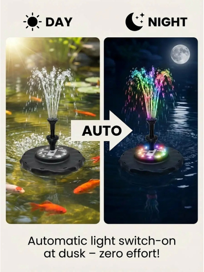 Upgraded Solar Outdoor Landscape Colorful Light Fountain【No wiring required, zero electricity bills for life!】