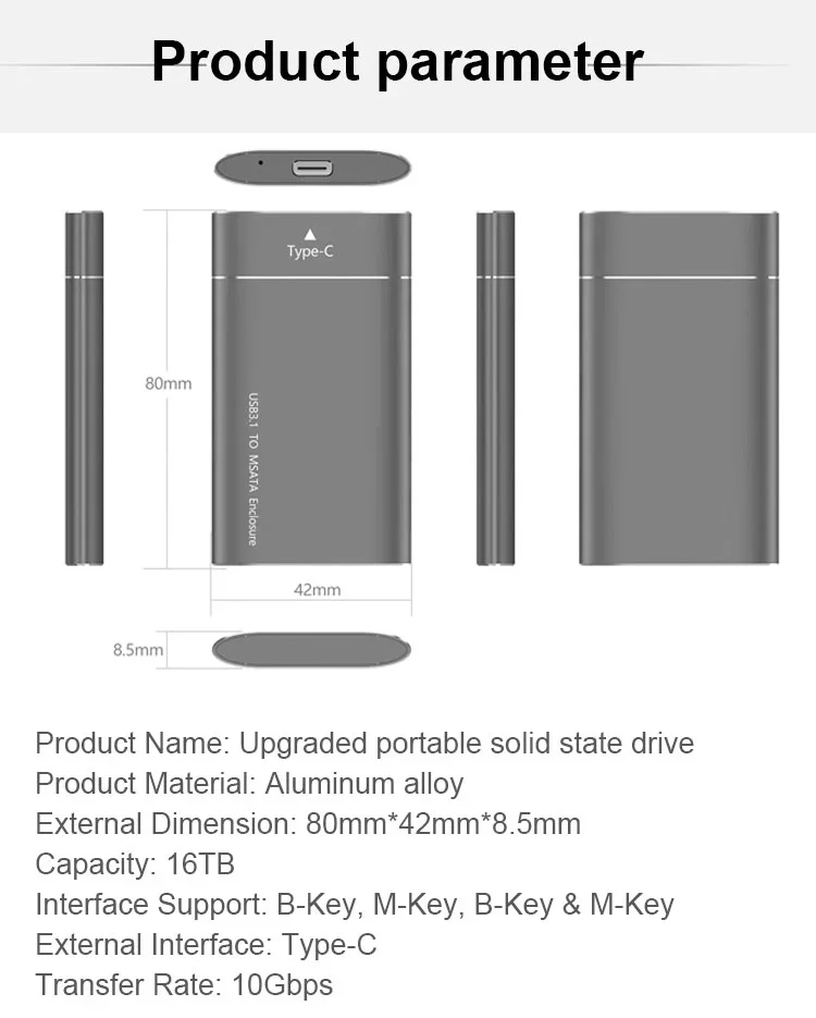Portable Mobile Solid State Drive【16TB capacity meets daily needs!】