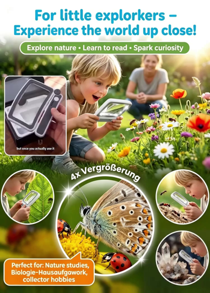 [See the world clearly anytime, anywhere] Handheld folding 4x high-definition LED magnifying glass