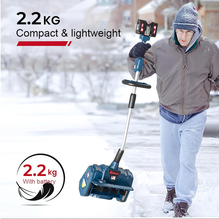 High-performance lithium-ion snow blower for home use, clears 20 cm of fresh snow in seconds!