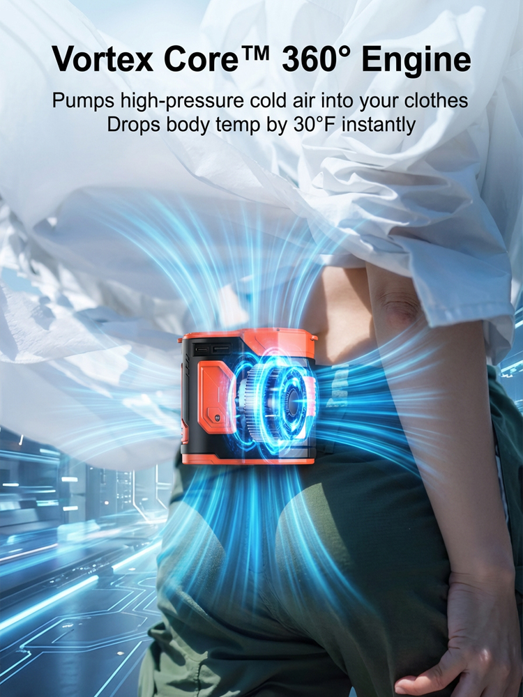 【Cooling + Power Bank + Flashlight】High-Speed Powerful Waist Clip Fan【It has been rated as the top choice for cooling down by countless workers in high-temperature environments!】