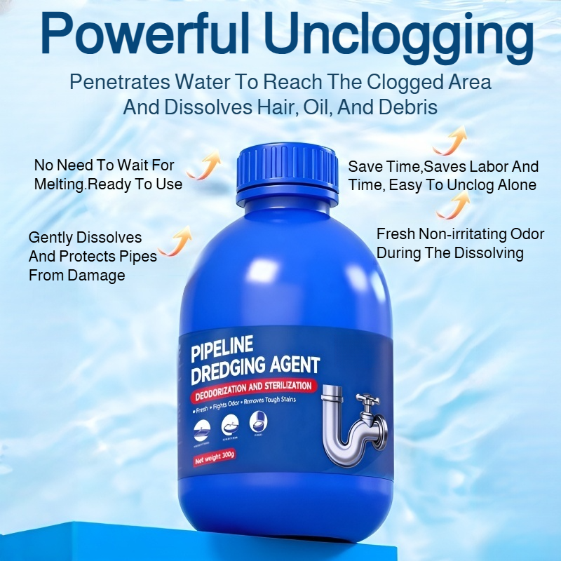 Bacteria and deodorant Pipe cleaner Pipe Unclogger Fast and efficient Blue Bottle Save time and effo