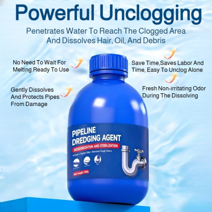 Bacteria and deodorant Pipe cleaner Pipe Unclogger Fast and efficient Blue Bottle Save time and effo