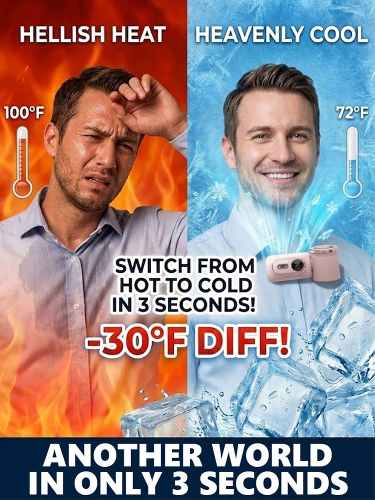 【2026 Portable Cooling Technology】【Comes with a clip, hands-free】Rotatable portable ice pack fan【Instantly cools you down in 3 seconds, escaping the sweltering heat!】